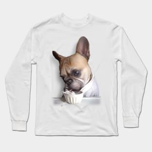 PUG DRINKING MILK Long Sleeve T-Shirt